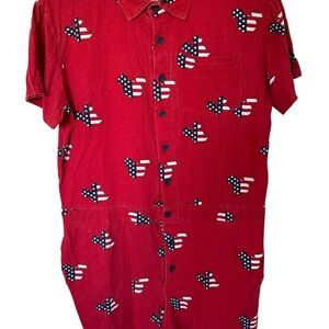 Disney Mickey Mouse Jumpsuit Romper Americana Flag Red